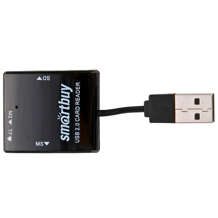 Картридер Smartbuy внешний, мультиформатный, USB 2.0, черный (SBR-713-K)