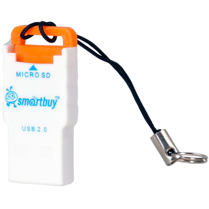 Картридер Smartbuy внешний, microSD, USB 2.0, оранжевый (SBR-707-O)