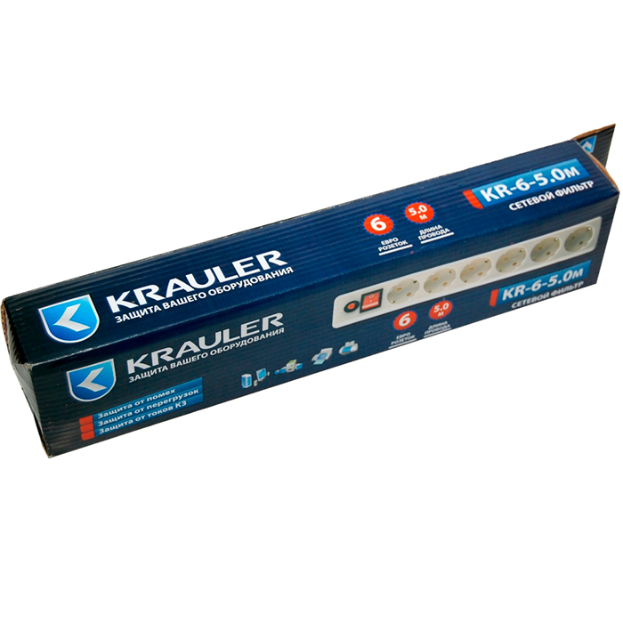 Сетевой фильтр Krauler (KR-6-5.0M)