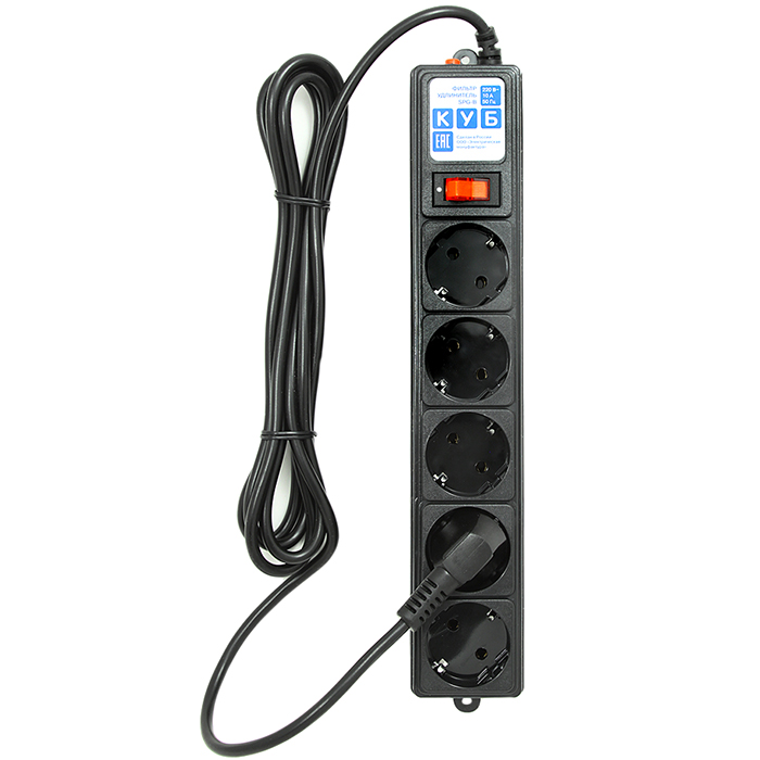 

Сетевой фильтр PowerCube, 5-розеток, 3 м, черный (SPG-B-10-BLACK)