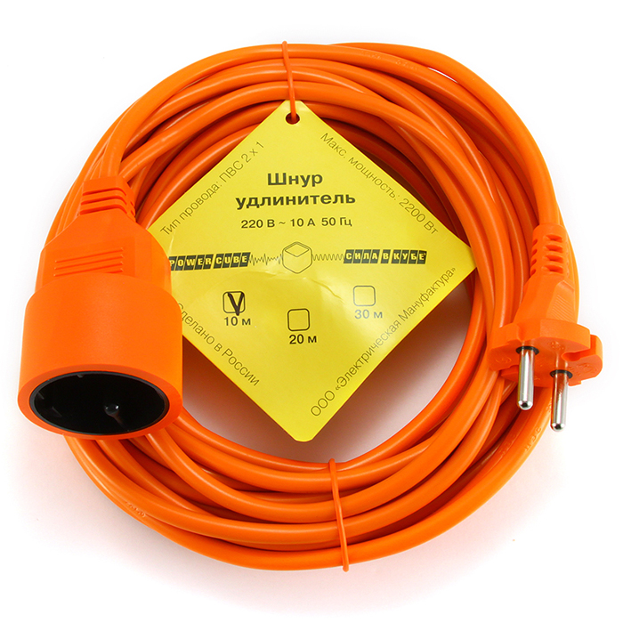 Удлинитель PowerCube, 1-розетка, 10м, оранжевый (PC-L1-B-10)
