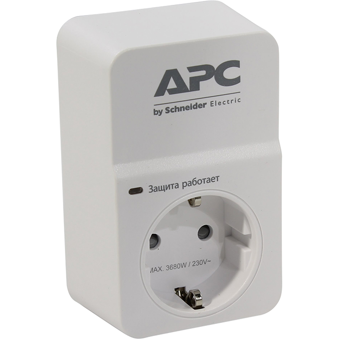 

Сетевой фильтр APC SurgeArrest, 1-розетка, белый (PM1W-RS), PM1W-RS