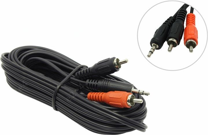 

Кабель соединительный 5.0м Hama 3.5 Jack (M) - 2xRCA (M) стерео черный H-30456