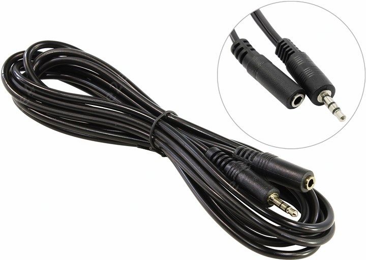 

Кабель соединительный 5bites Jack 3.5-Jack 3.5(f), 3м, черный (AC35J-030F)