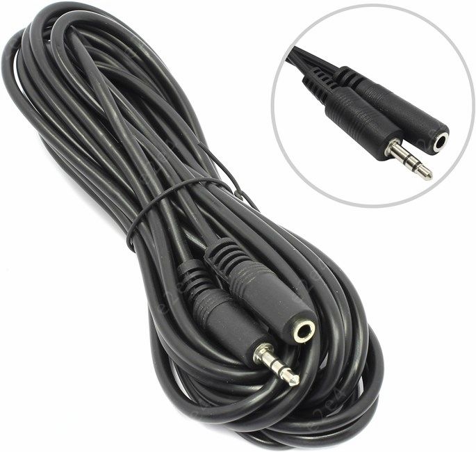

Кабель соединительный 5bites 2xJack 3.5(f)-Jack 3.5(m), 5м, черный (AC35J-050F)