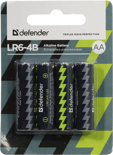 Батарея Defender LR6-4B, AA, 1.5V 4шт