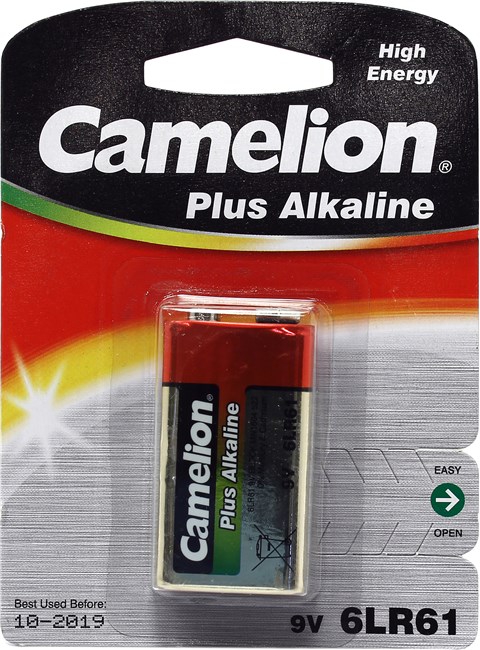 Батарея Camelion Plus,крона (6LR61/6LF22/1604A/6F22), 9V, 1 шт