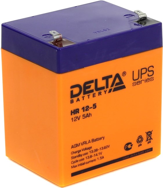 Аккумуляторная батарея для ИБП Delta HR HR 12-5, 12V, 5Ah