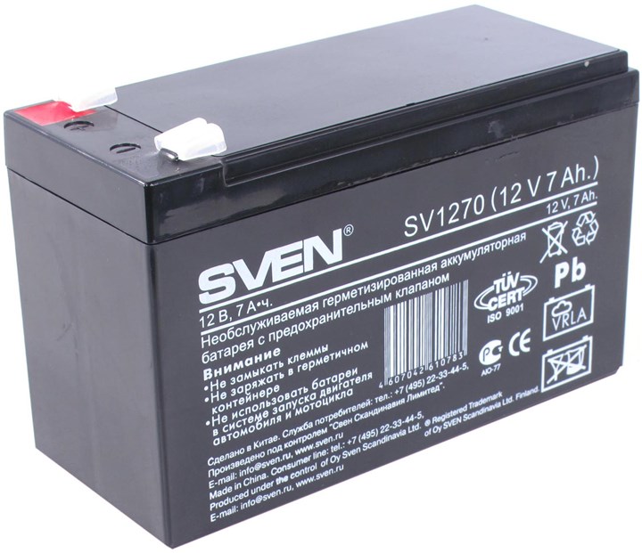 Аккумуляторная батарея для ИБП Sven SV SV1270, 12V, 7Ah