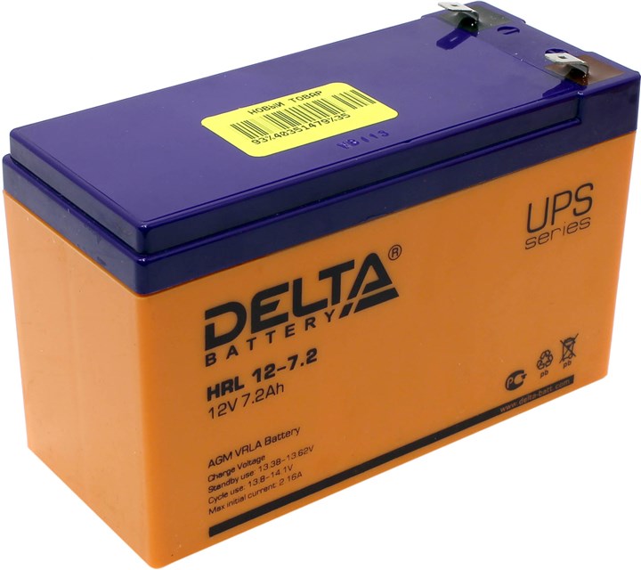 

Аккумуляторная батарея Delta DHRL1272, 12V 7.2Ah (HRL 12-7.2), Оранжевый, HRL12-7.2