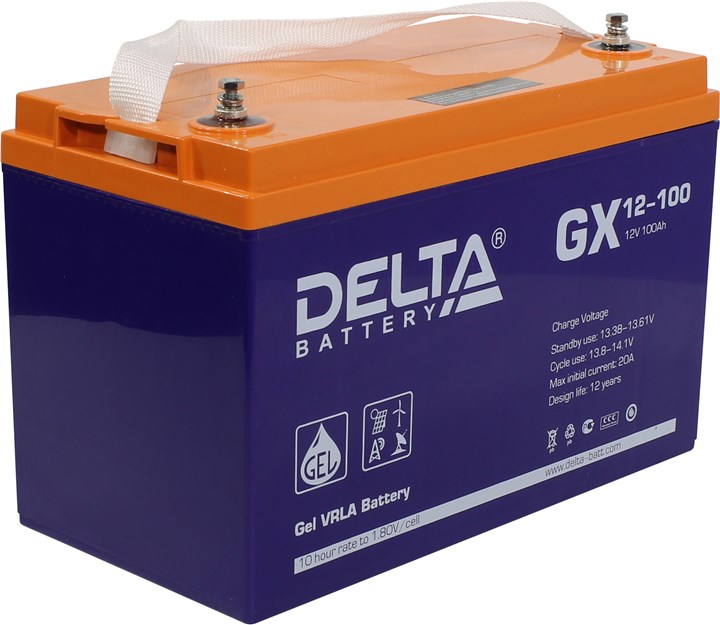 

Аккумуляторная батарея для ИБП Delta GX GX12-100, 12V, 100Ah, Синий, GX12-100