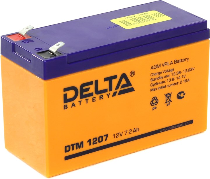 Аккумуляторная батарея для ИБП Delta DTM DTM 1207, 12V, 7.2Ah