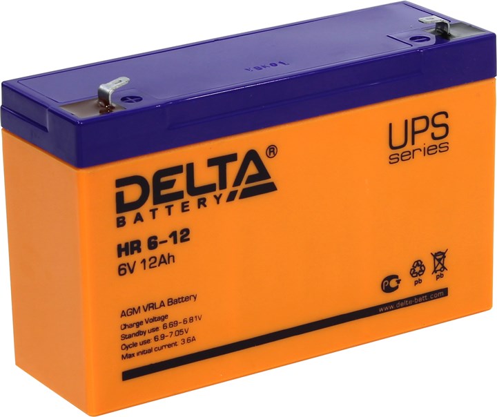Аккумуляторная батарея для ИБП Delta HR HR6-12, 6V, 12Ah
