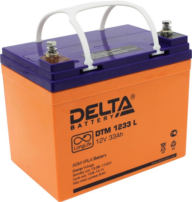 Аккумуляторная батарея для ИБП Delta DTM DTM 1233 L, 12V, 33Ah