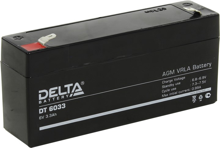 Аккумуляторная батарея Delta DT6033, 6V 3.3Ah, цвет черный DT 6033 - фото 1