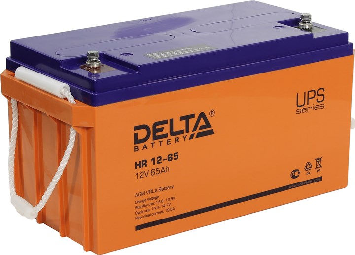 

Аккумуляторная батарея для ИБП Delta HR HR12-65, 12V, 65Ah, Оранжевый, HR12-65