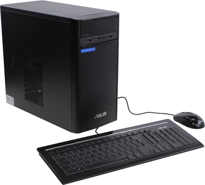 Системный блок ASUS K31ADE, Intel Pentium G3250 3.2GHz, 4Gb RAM, 1Tb HDD, GeForce GT720-2Gb, DVD-RW, W8.1, черный + клавиатура, мышь (90PD01I1-M00890)