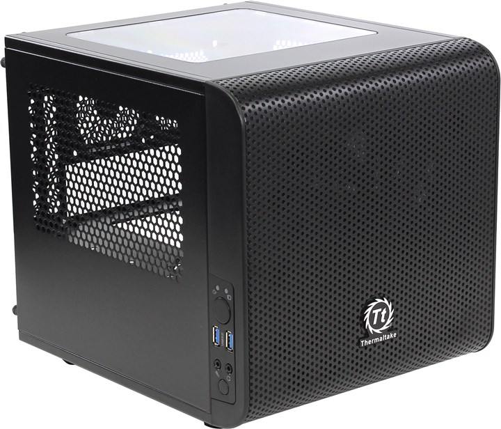 

Корпус Thermaltake Core V1, Mini-ITX, Micro-Tower, черный, без БП (CA-1B8-00S1WN-00), Core V1