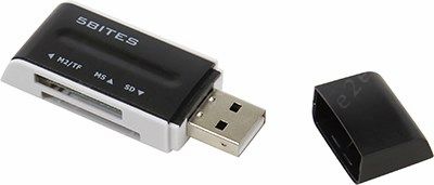 

Картридер внешний 5bites RE2-102BK, мультиформатный, USB 2.0, черный, RE2-102BK