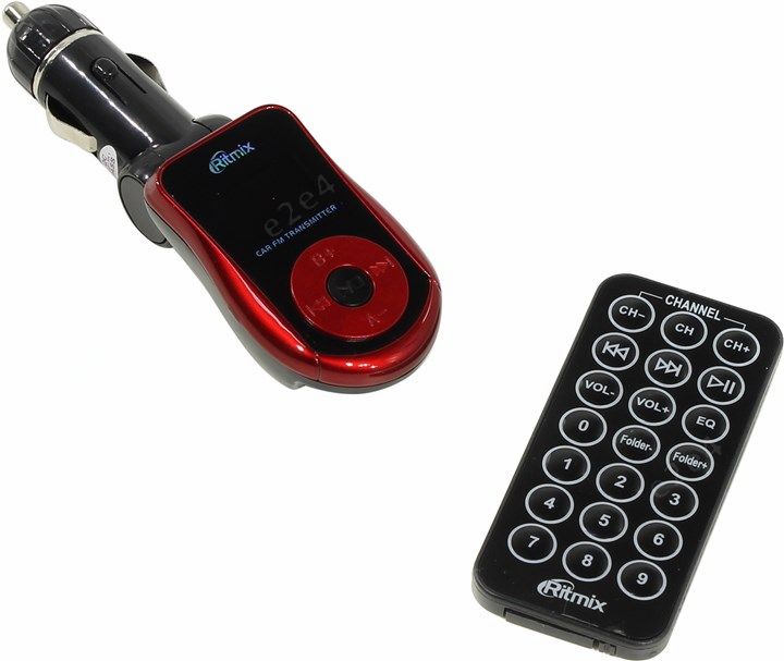 FM-трансмиттер Ritmix FMT-A720 USB AUX SD ПДУ черный 82500₽