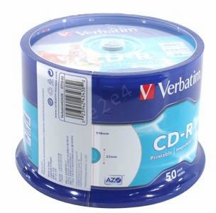 Диск Verbatim CD-R 700Mb, 52x, на шпинделе (50 шт)