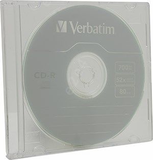 Диск Verbatim CD-R, 700Mb, 52x, Slim Case, 1 шт
