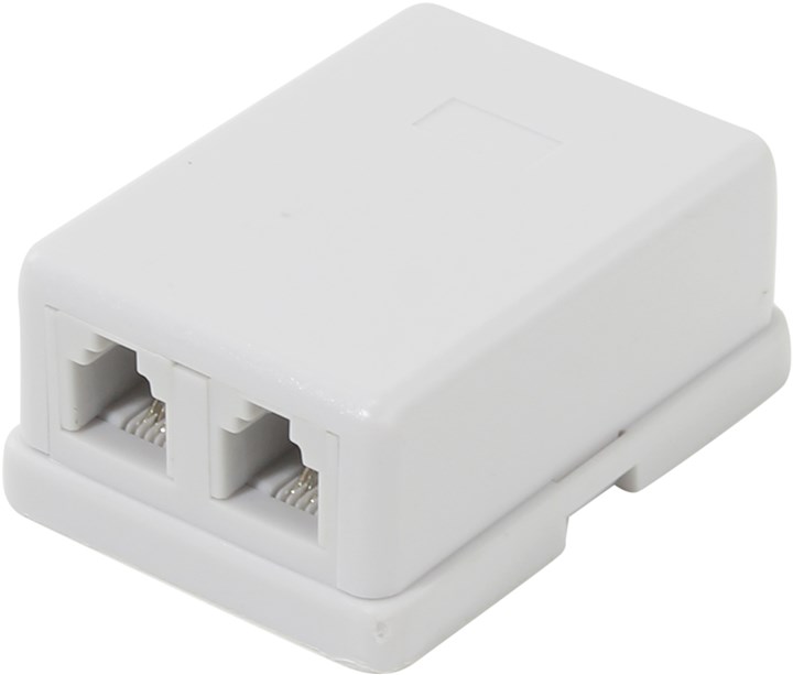 Розетка RJ-11+RJ-11 открытый монтаж, Netko (LX-204 4w)
