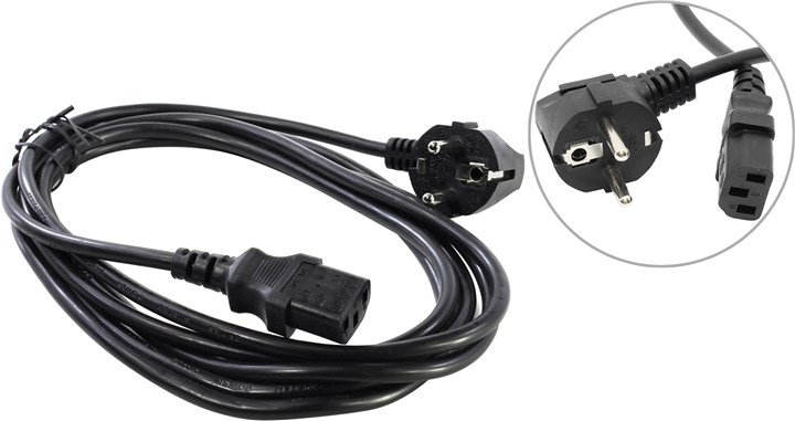 

Кабель питания IEC-320-C13-Schuko (Euro)(M), 3м, черный 5bites (VDE107530)