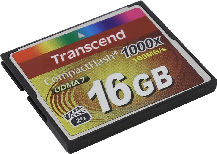 Карта памяти CompactFlash Transcend, 16Gb, 1000X