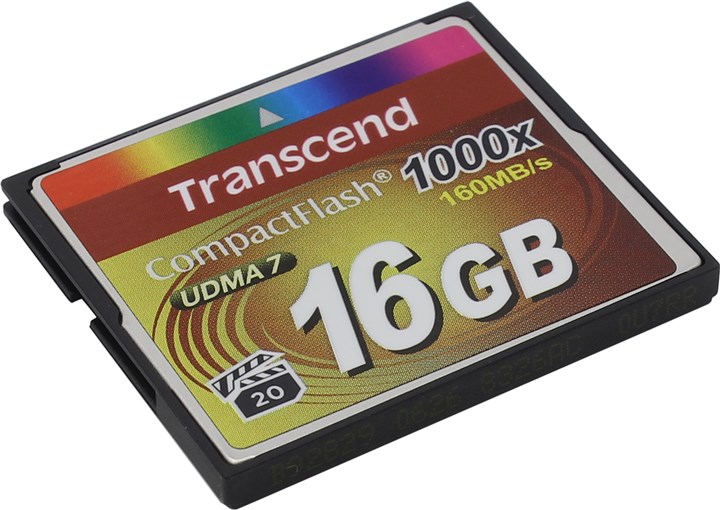 

Карта памяти 16Gb CompactFlash Transcend 1000X, TS16GCF1000