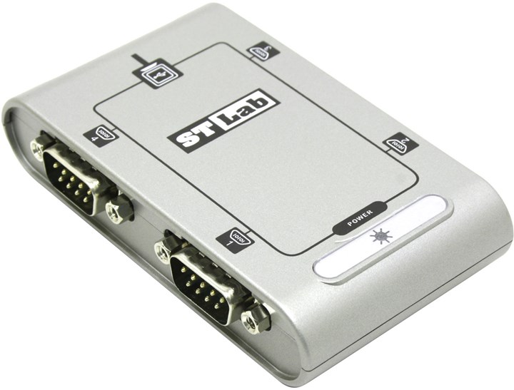 

Контроллер COM ST-Lab U-400, внешние порты: 4xCOM, USB, Retail (U400), U-400