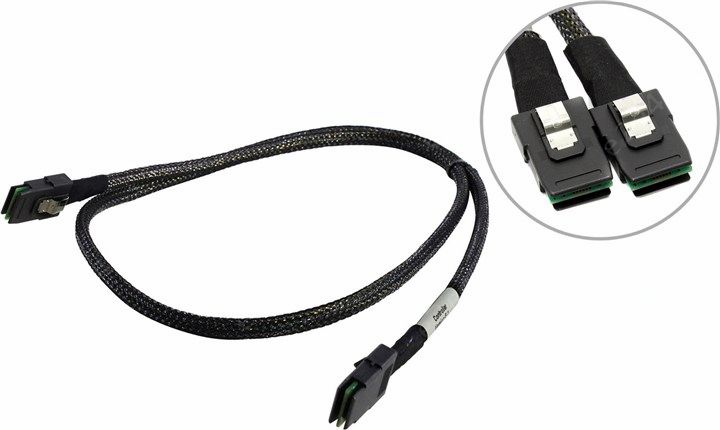 

Кабель LSI LSI00314 miniSAS, 1m, Черный, CBL-SFF8087-10M