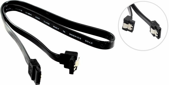Шлейф 5bites SATA-SATA 3.0, 50 см, черный (SATA3-7PL50A)