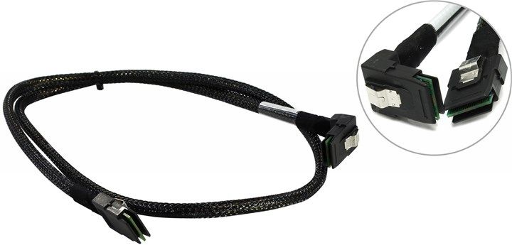 

Кабель LSI LSI00313 miniSAS, 1m , Г-образный коннектор, Черный, CBL-RA8087-10M