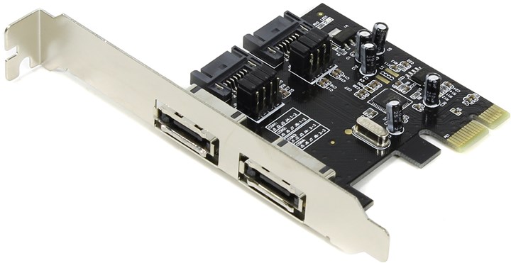 

Контроллер SATA Orient A1061S, внешние порты: 2x eSATA, внутренние порты: 2xSATA, PCI-Ex2, OEM, A1061S
