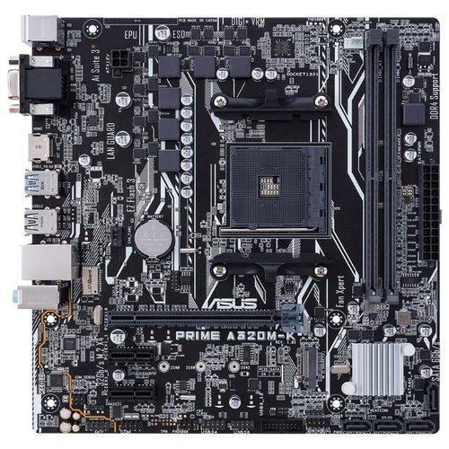 Материнская плата ASUS PRIME A320M-K, SocketAM4, AMD A320, mATX