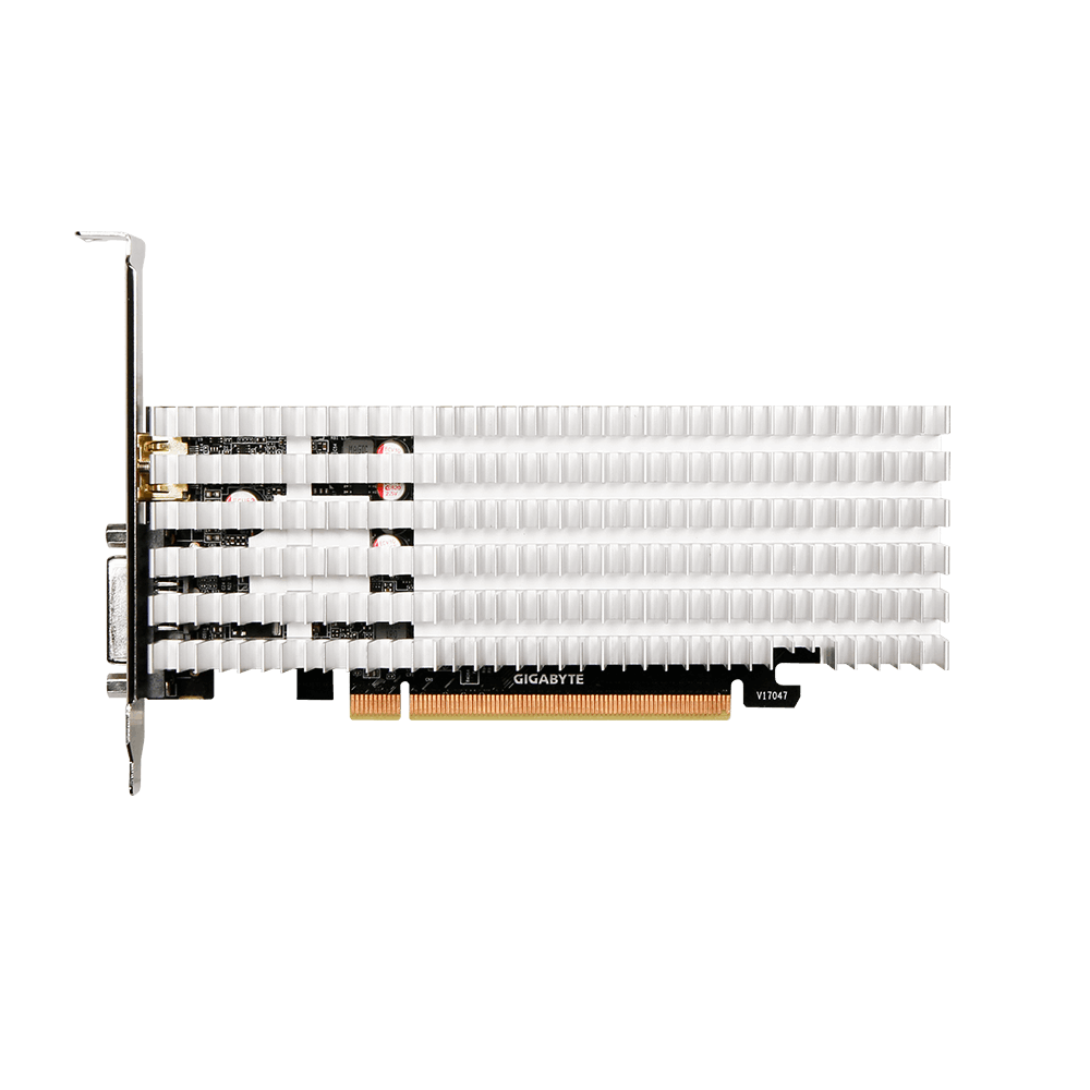 

Видеокарта GIGABYTE NVIDIA GeForce GT 1030, 2Gb DDR5, 64 бит, PCI-E, DVI, HDMI, Retail (GV-N1030SL-2GL)