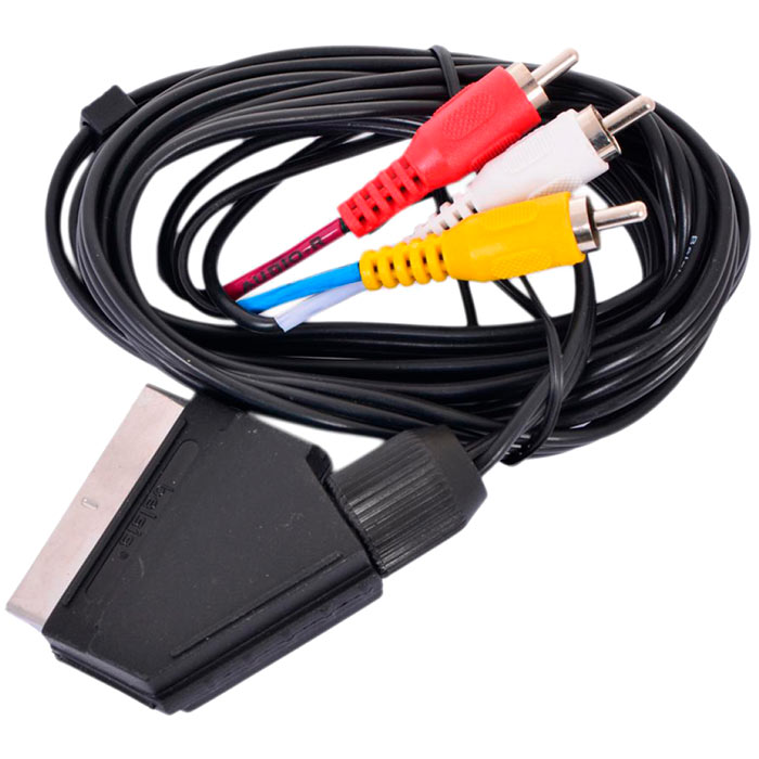 Кабель SCART(M)-3xRCA(M), 1.8 м