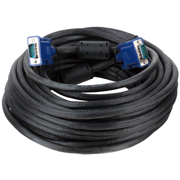 

Кабель VGA(15M)-VGA(15M), ферритовый фильтр, 15 м, черный