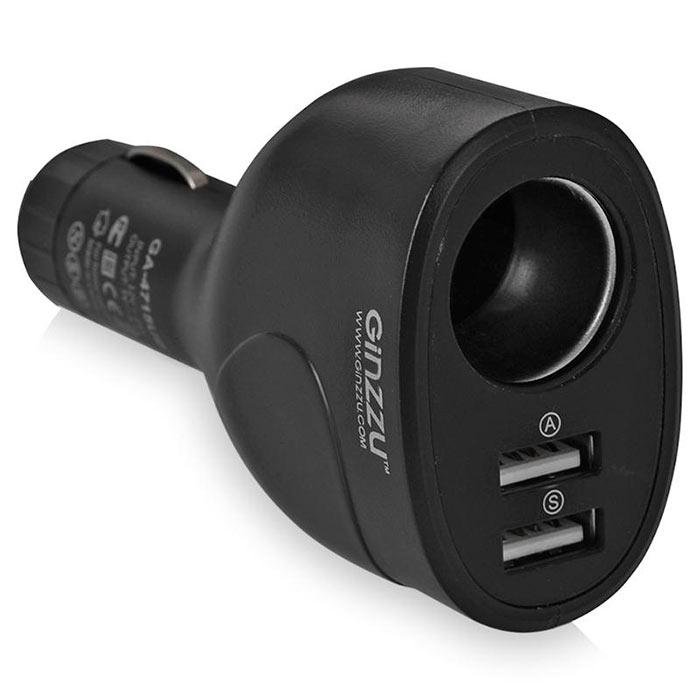 

Разветвитель автоприкуривателя GINZZU GA-4715UB черный, GA-4715UB