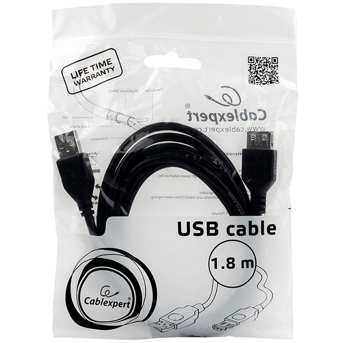 Кабель USB 2.0(Am)-USB 2.0(Af) (CCP-USB2-AMAF-6)