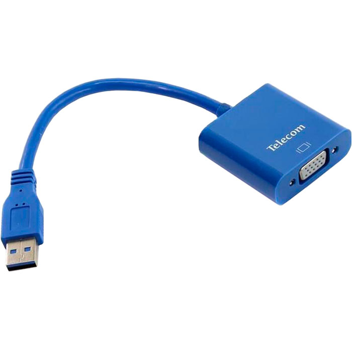 Кабель-конвертер USB 3.0/VGA, 0.2m, Telecom (TA710), цвет синий - фото 1