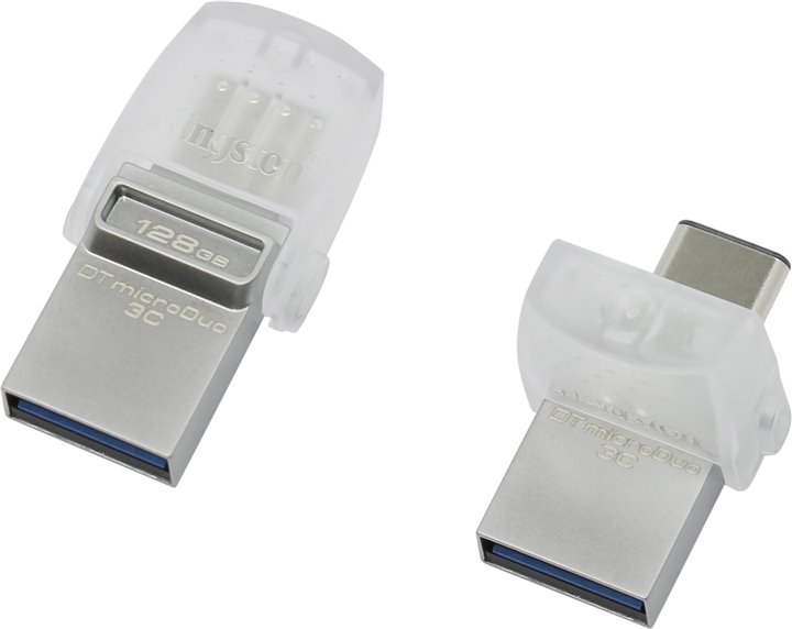 

Флешка 128Gb USB 3.1+Type C Kingston DataTraveler microDuo, серебристый (DTDUO3C/128GB), DataTraveler microDuo