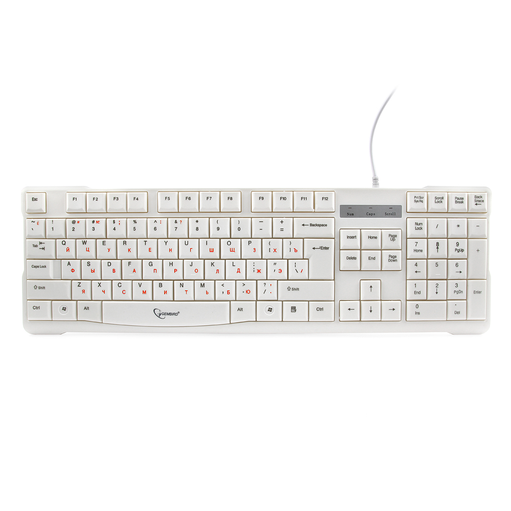 

Клавиатура проводная Gembird KB-8352U, мембранная, USB, бежевый, KB-8352U