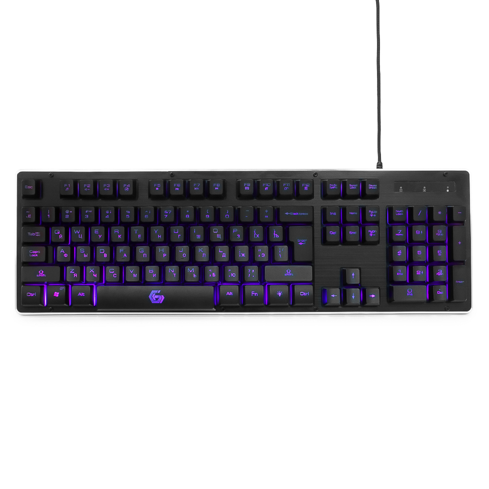 

Клавиатура проводная Gembird KB-G400L, мембранная, подсветка, USB, черный, KB-G400L