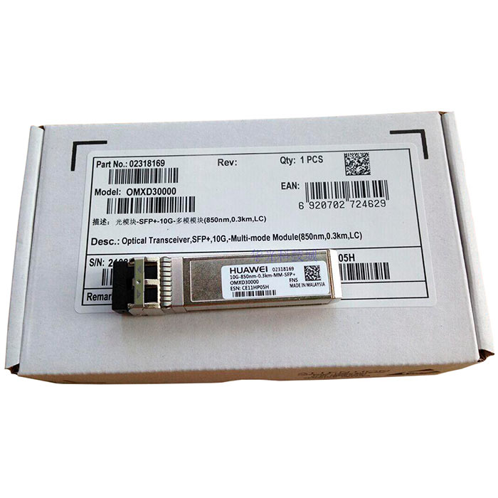 

Модуль SFP+ Huawei OMXD30000, 300 м, LC, Tx:850 нм, Rx:850 нм, 10 Гбит/с, MM (02318169), Серебристый, OMXD30000