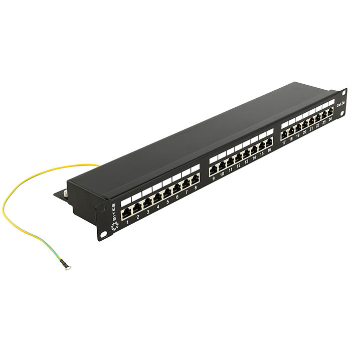 

Патч-панель 5bites LY-PP5-30 FTP cat.5e, 24-порта, Krone IDC 19", Черный