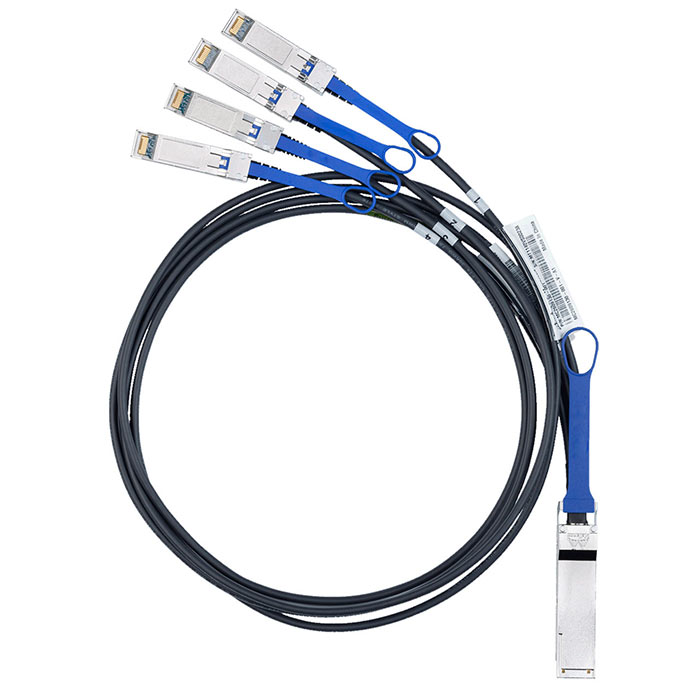 Кабель Mellanox passive copper hybrid cable, ETH 40GbE to 4x10GbE, QSFP to 4xSFP+, 1m (MC2609130-001)