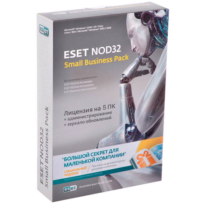 

ПО Eset NOD32 Small Business Pack newsale for 5-user (NOD32-SBP-NS(CARD)-1-5), NOD32 Small Business