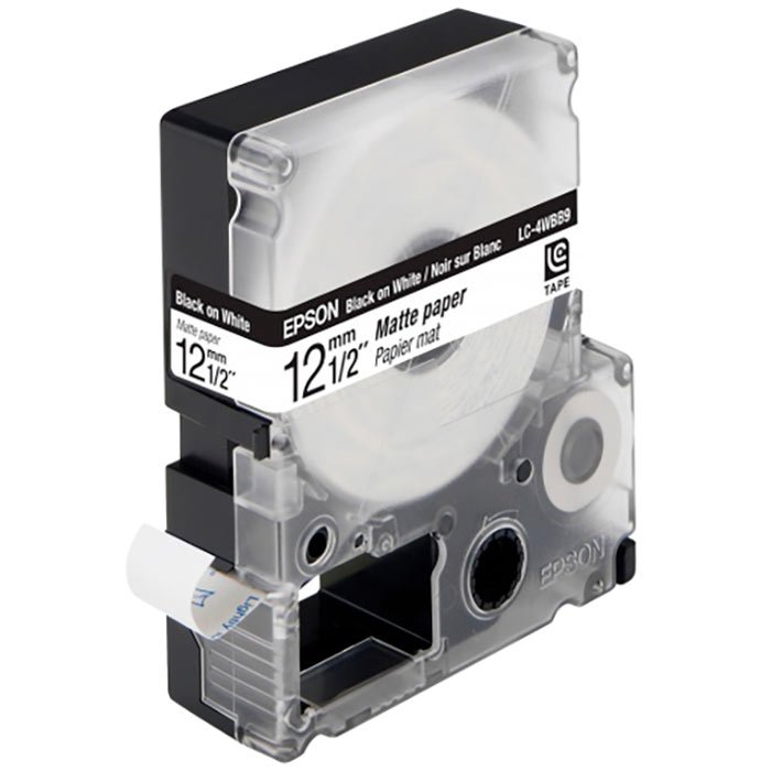 

Кассета с наклейками Epson LC-4WBB9, 12ммx9м, черный на белом, оригинальная (LC-4WBB9), LC-4WBB9